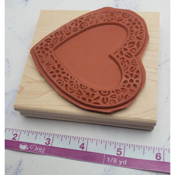 Stampin' Up! Heart Shape Flowers Framed Wood Mounted Rubber Stamp - Picture 7 of 7